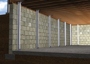 Graphic render of an installed i-beam system home.