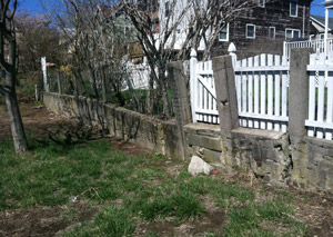 a retaining wall installed in Westerville