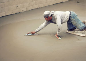smoothing out the grout in a slab releveling project in Reynoldsburg