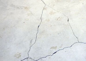 cracks in a slab floor consistent with slab heave in Lewis Center.