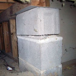 Collapsing crawl space support pillars Waverly