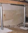 A system of crawl space support posts adding structural support to a crawl space in Marietta
