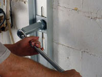 Mounting a foundation wall channel anchor in Reynoldsburg.