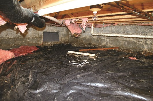 Wet crawl space