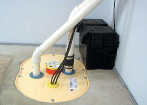 Lewis Center installation of a submersible sump pump system