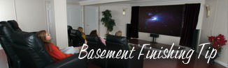 a waterproofed basement that has been finished into a family room in Waverly