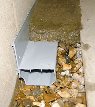 A basement drain system installed in a Reynoldsburg home